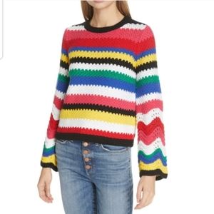 alice + olivia Alivia Stripe Bell Sleeve Sweater